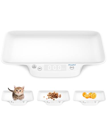 MomMed Digital Pet Scale, Portable Pet Dog Cat Scale with Hold and Tare Function, Precision Digital Scale, New Born Puppy and Kitten Scale with Tray for Puppy/Hamster/Little Bird/Rabbit/ Kitten