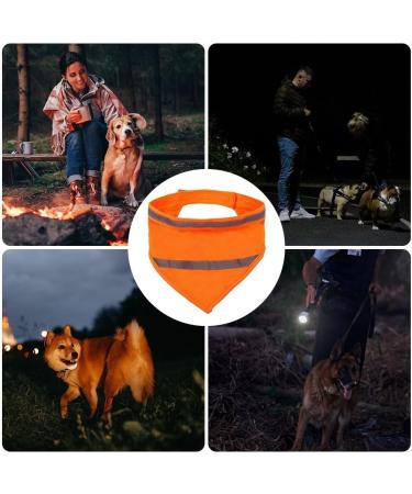 Reflective Triangle Dog Tapers - Adjustable Fluorescent Orange Pet Scarves for Night Walks Camping & Travel - Buy Online on GoSupps.com