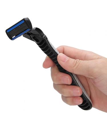 Men's Manual Shaver - Premium Stainless Steel Double-Layer Safety Razor with 6 Replacement Heads & 2 Bearings for Precision Hair Removal - Buy Online on GoSupps.com
