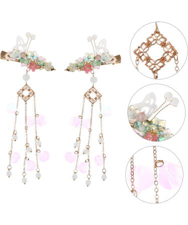 Angoily 3 Pairs Butterfly Hair Clip Chinese Hair Sticks Retro Hair Chopstick Hair Barrettes for Women Floral Hair Accessories Antique Tassel Hair Barrette Girls Hanfu Metal Walk Miss - Buy Online on GoSupps.com