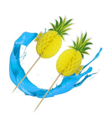 10 Pcs Wedding Decor Cupcake Toppers Cupcake Topper Decorations Cupcake Picks Cupcake Sticks Cupcake Pick Sticks Paper Cup Hawaii 3d Bamboo Yellow medium