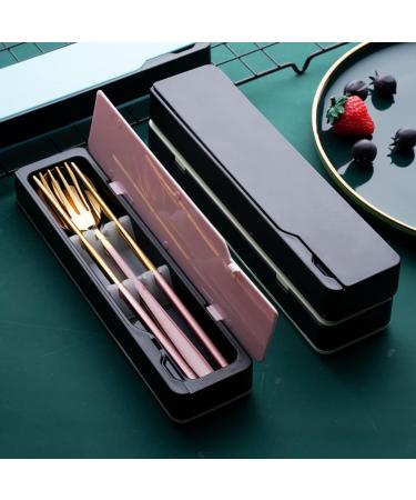 304 Stainless Steel Cutlery Set Portable Cutlery 3-Piece Set Travel Portable Spooand Chopsticks. Kitchenware (Color : Black-a) - Buy Online on GoSupps.com