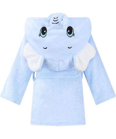 Shop Wytbaby Soft Flannel Bathrobe for Babies | Quick-Dry Hooded Robe - Blue Elephant Design (3-12 Months) - Buy Online on GoSupps.com