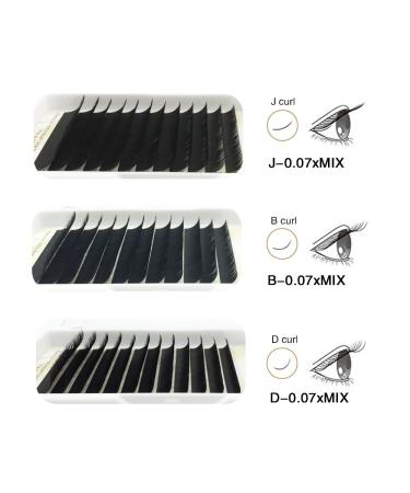 Emeda 3D Faux Nerz Eyelash Extensions B Curl (8-15mm Mix) - Natural Looking Fiber Eyelashes for Salon Use | B 0.07 Mix - Buy Online on GoSupps.com