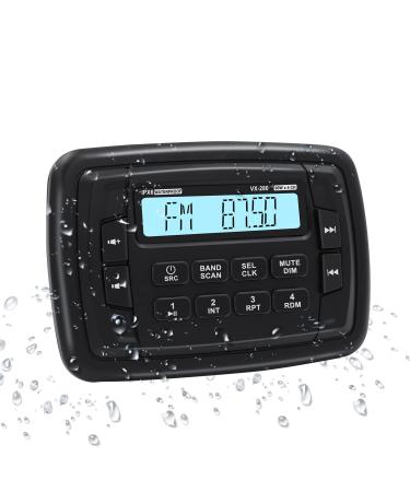 Marine Stereo Radio FM/AM USB for ATV UTV RZR XP900 Motorcycle Boat Golf Cart Truck SPA Powersports Car Vehicles Headunit Sound System Compatible with Bluetooth