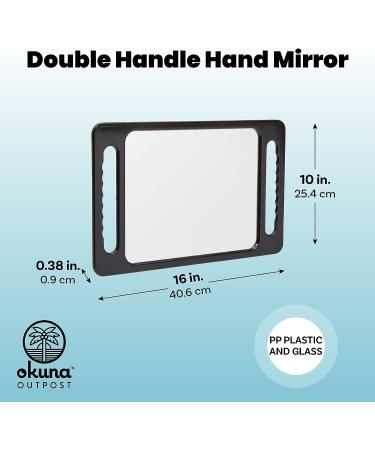Okuna Outpost Handheld Mirror for Salons/Barbershops, Double Handles, Black, 16x10 - Buy Online on GoSupps.com