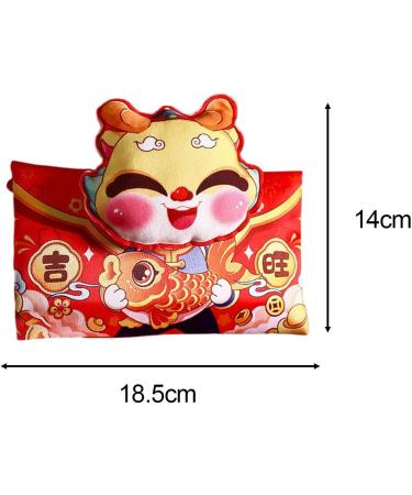 JAYIOLA Hong Bao Red Packet Gift Packages Hongbao Chinese Lunar New Year Red Envelopes for Spring Festival Graduation DragonHead 18.5x14cm - Buy Online on GoSupps.com