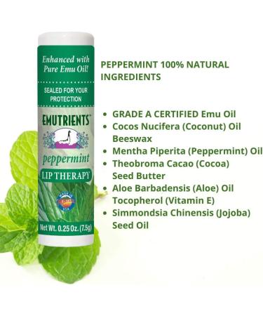Montana Emu Ranch Peppermint Lip Therapy Balm 0.25oz 3-Pack - Pure Emu Oil Formula - Buy Online on GoSupps.com