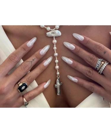 White Pearl Chrome Nail Powder - High Gloss Glitter for Stunning Manicure Decorations - Buy Online on GoSupps.com