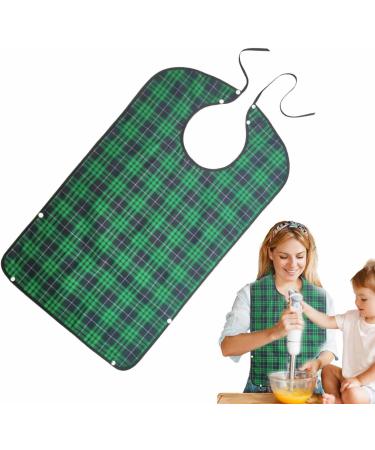 Fovolat Bib For Adults | Washable Eating Bib Waterproof Clothing Protector Washable Reusable Large Bibs Adult Bibs With Food Green - Buy Online on GoSupps.com