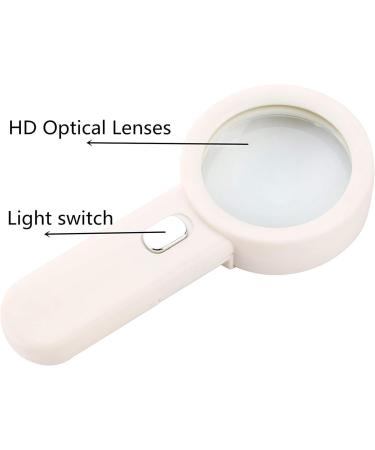 10x Glass Handheld LED Lighting Magnifier Old Man Reading Appreciation HD Lens for Seniors Low Vision Books Pages Magazines Newspapers Maps Made in China - Buy Online on GoSupps.com
