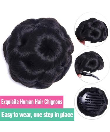 Hair Bun Brazilian Real Hair Braided Bun Hair Piece Braided Bun Donut Claw Clip Style Wig Extensions Real Hair Ladies Hair Bun Hair Extension Hair Piece (Color : D) - Buy Online on GoSupps.com