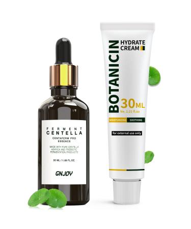 GNJOY Centella Asiatica Moisturizer Phytocin Cream & Centella Serum - Hydrating Soothing Barrier Repair Calming Revitalize Glowing