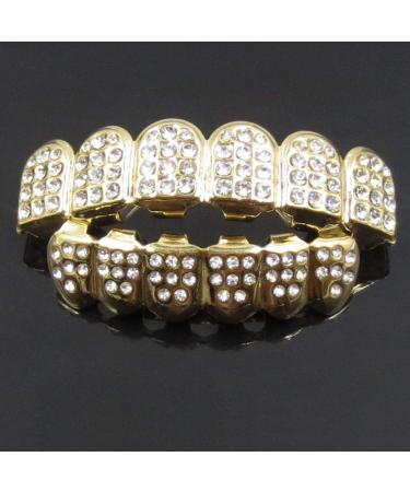 Gold-Plated Diamond Grill Teeth for Men & Women | Punk Toothbrushes - Upper & Underside Face Accessories - Buy Online on GoSupps.com
