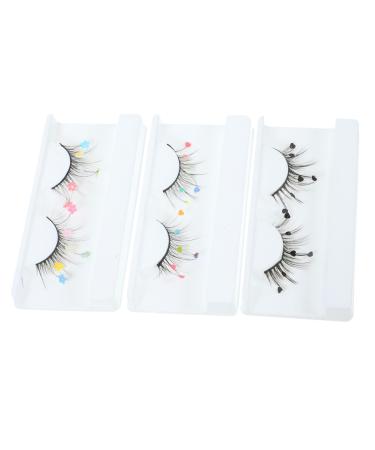 FRCOLOR 9 Pairs sequin false eyelashes colored lashes cosplay lashes color lashes pride makeup colored eyelashes lashes with color pride outfit Imitation Miss make up flower stickers