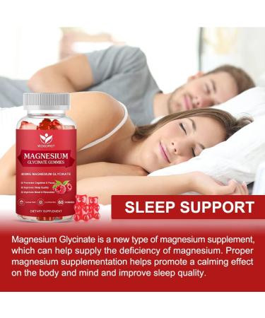 400mg Magnesium Glycinate Gummies with 200mg L-Threonate - Relaxation, Cognition, Sleep Quality - 60 Raspberry Gummies - Buy Online on GoSupps.com