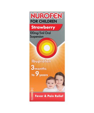 Nurofen for Children 3 Plus Months Sugar and Colour Free Ibuprofen Suspension Strawberry Flavour 100ml