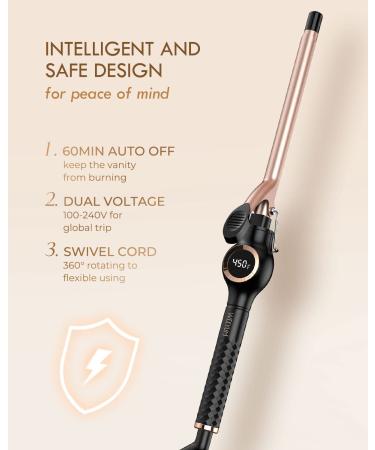 Mini 1/2 Inch Ceramic Curling Iron for Short Hair | Dual Voltage Tiny Hair Wand - Buy Online on GoSupps.com