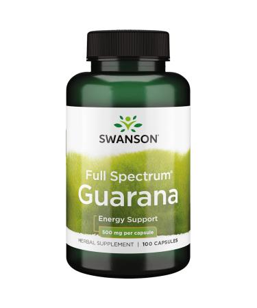 Swanson Guarana 500 Milligrams 100 Capsules