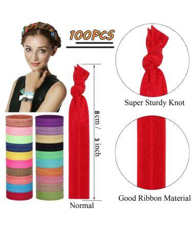 100pcs Colorful Elastic Hair Ties - No Crease Ponytail Holders for Women & Girls - Buy Online on GoSupps.com