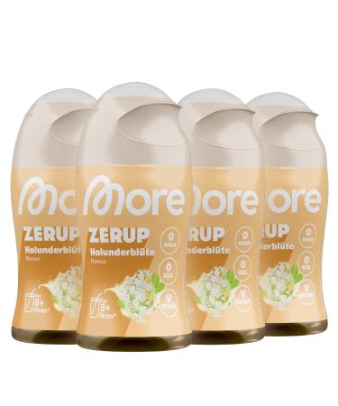 More zerup elderflower 4 x 65 ml for up to 32 l finished drink sugar -free syrup with real fructure extracts vegan zero calories - made in Germany 4 x elderflower