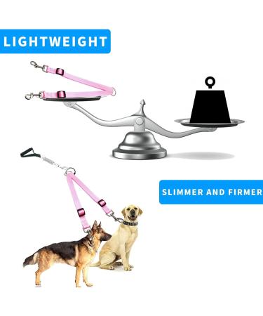 Dual Dog Leash with Splinter Stop - Adjustable Training Leash for Small Medium & Large Dogs - Perfect for Jogging & Hiking (Pink) - Buy Online on GoSupps.com