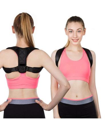 YAKAON Posture Corrector for Men and Women Premium Back Brace Support Straightener with Adjustable Shoulder Straps to Eliminate Shoulder Neck and Back Pain (L) Black-L: 27"- 36" - Buy Online on GoSupps.com