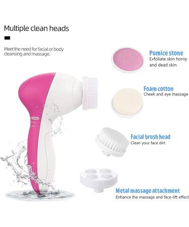 Electric Facial Cleansing Spin Brush Set for Gentle Exfoliation, Blackhead Removal, and Deep Cleansing - Perfect Skincare Gift for Teenage Girls (Pink) - Buy Online on GoSupps.com