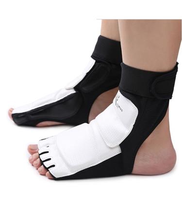 CTHOPER Foot Protector Gear Leather Feet Guard Ankle Support for Men Women Kids TaekwondoTraining Boxing Kickboxing Punch Bag Martial Arts Fight Kung Fu (XS) Medium