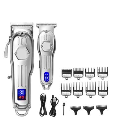 2 in 1 Full Metal Combo Kit Barber Hair Clipper for Men Professional Electric Beard Hair Trimmer Rechargeable Haircut Sh-2576t 2575t