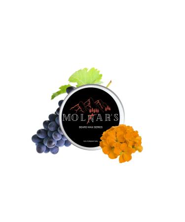 MOLFAR'S Carpatian Handmade ECO 100% Pure Beard wax Regular. Nutritional yellow power Recipe 3.11.4 Ryzhii Geranium Oil Bees Wax and Grape Oil by Ukrainian Masters | For All Beards Types | 1.01fl oz