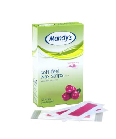 Bandes de cire pour le visage Soft Feel de MANDY'S - Paquet de 12 unit s