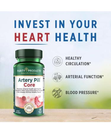 Purity Products Artery Pill Core - MK-7 Vitamin K2 S7 Nitric Oxide Booster Vitamin D3 & Organic Blueberries for Arterial Health & Cardiovascular Support - 30 Count - Buy Online on GoSupps.com