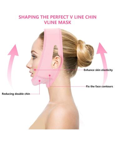 Facial Lifting Strap V Line Mask Neck Double Chin Belt - Pink Chin Lifting Firming Wrap - Buy Online on GoSupps.com
