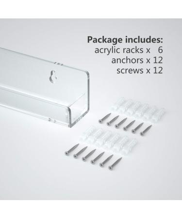 NIUBEE Clear Acrylic Nail Polish Organizer Display - Wall Mounted Shelf for 90 Bottles - 15 Inch (Pack of 6) - Buy Online on GoSupps.com