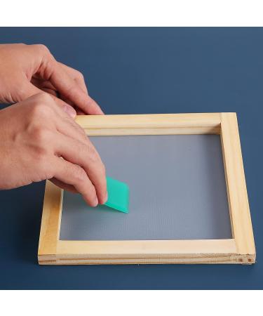 Caydo 6 Inch Square Wood Screen Printing Frame with 110 White Mesh and Squeegee - Buy Online on GoSupps.com