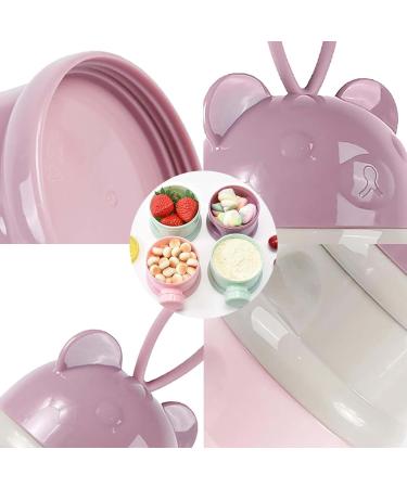 2pcs Portable Milk Powder Dispenser Pot - 4 Layers Formula & Snack Storage Container for Baby - Pink Travel Container for Outdoor Activities - Buy Online on GoSupps.com