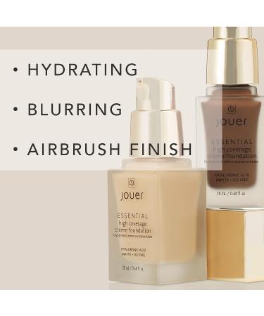 Jouer Essential High Coverage Cr me Foundation - 50 Shades for All Skin Tones - Paraben & Cruelty Free - Vegan - Desert-Tan with Peachy Undertones - Buy Online on GoSupps.com