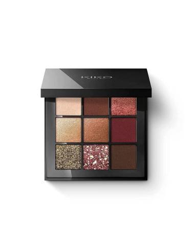 KIKO Milano Glamour Multi Finish Palette 03 | Palette with 9 eye shadows with different finishes Burgundy Notes 1 piece (1 pack)