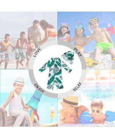 UPF 50+ Baby Boy Swimwear Set with Sun Hat | Infant One Piece Zip Swimsuit for Sun Protection | Toddler Bathing Suit 3-6 Months Leaf - Buy Online on GoSupps.com