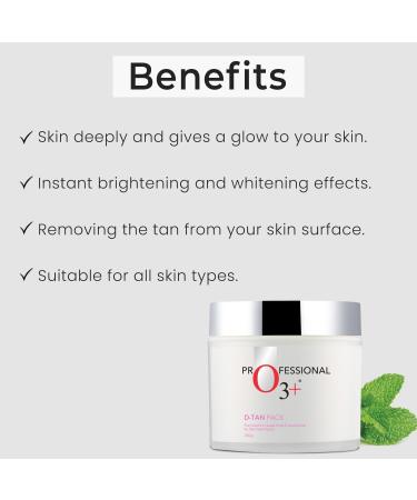 03++ D-TAN Face Pack for Tan Removal with Lactic Acid Pea & Mint Extract All Skin Types 300g - Buy Online on GoSupps.com