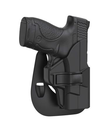 M&P Shield 9mm Holster, OWB Paddle Holster fit 3.1" Barrel Smith & Wesson M&P Shield Plus 9mm/40, M&P 9mm/40 Shield 2.0, Adjustable Cant Gun Holster with Fast Release - Right Handed MP Shield Holster-OWB Standard Version