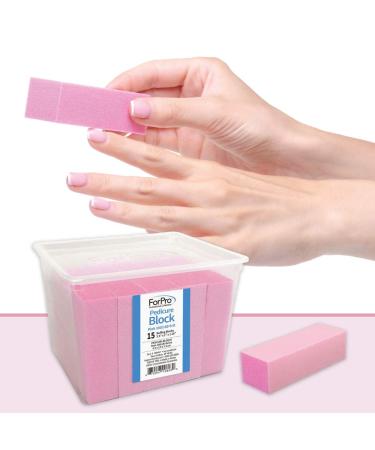 ForPro Pink Pedicure Block 100/180 Grit Three-Sided Nail Buffer 15-Count Pack - 3.5L x 1W x 1.25H - Professional Quality Pedicure Tool - Buy Online on GoSupps.com