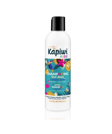 KAIRLY - Shampooing Tout Doux 2-en-1 KAPIWI Kids - Cheveux Boucl s & Corps - Nettoie Hydrate & Aide au D m lage - 97% Naturel - Aloe Vera Coco & Karit (250 ml)