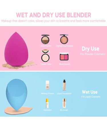 10 PCS Makeup Sponge Beauty Blenders - Washable Non Latex Foundation Sponges for Liquid, Cream, and Powder - Use Dry and Wet - Gift for Women - Buy Online on GoSupps.com