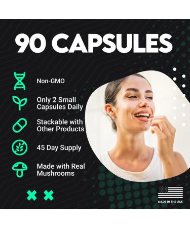 UTOYA Natural Mushroom Blend Supplements - Lions Mane Supplement Capsules with Reishi Cordyceps More for Calm Focus and Wellness - Non-GMO Vegan/Gluten Free Multi Mushroom Supplement - 90 Capsules - Buy Online on GoSupps.com