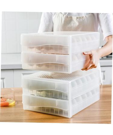 1 pc box Container Household Plastic Trays Transparent Containe Dumplings Double-deck Home re-usable Transparent Color 34X26CM double-deck - Buy Online on GoSupps.com