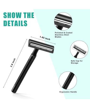 50 Pack Twin Blade Disposable Razors for Men & Women - Stainless Steel Travel Shaving Razors with Safety Cap for Sensitive Skin - Buy Online on GoSupps.com