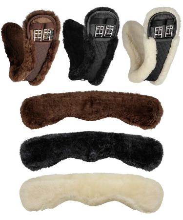Equinate moon girth anatomical real lambskin short girth saddle girth dressage girth length: 50 60 70 80 cm brown black natural 50 cm natural