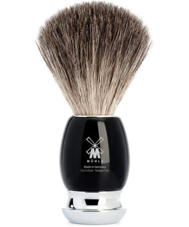 M HLE Vivo Shaving Set Premium Badger Hair Brush Safety Razor Bowl & Stand Black Resin & Metal Accents - Buy Online on GoSupps.com